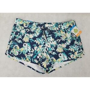 Columbia Womens Running Shorts Size XL Blue Floral Activewear Omni Shield NWT
